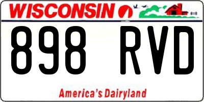 WI license plate 898RVD
