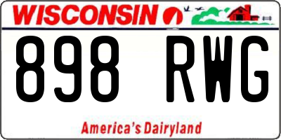 WI license plate 898RWG