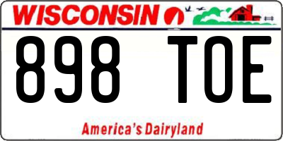 WI license plate 898TOE