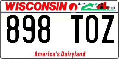 WI license plate 898TOZ