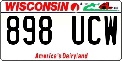 WI license plate 898UCW