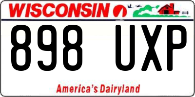WI license plate 898UXP