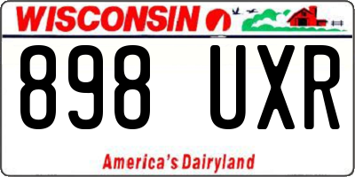 WI license plate 898UXR