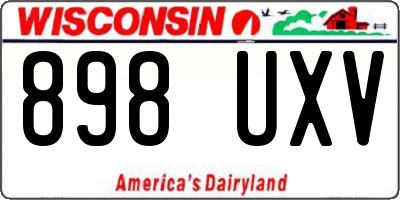 WI license plate 898UXV