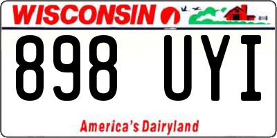 WI license plate 898UYI