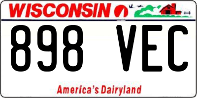 WI license plate 898VEC