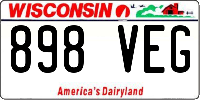 WI license plate 898VEG