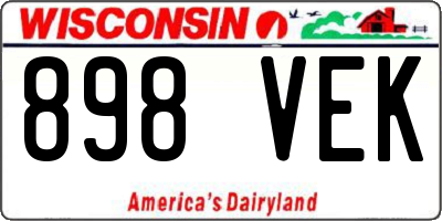 WI license plate 898VEK