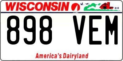 WI license plate 898VEM