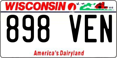 WI license plate 898VEN