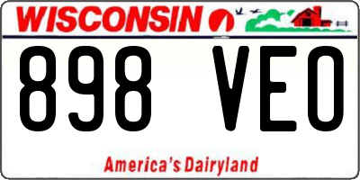 WI license plate 898VEO
