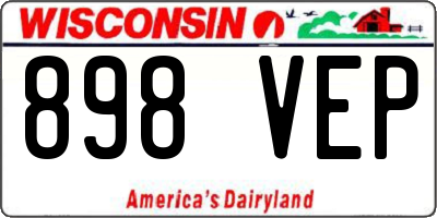WI license plate 898VEP