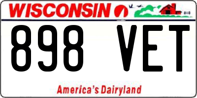 WI license plate 898VET