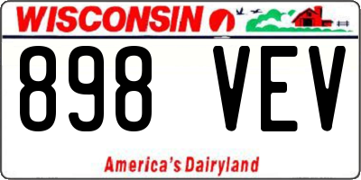 WI license plate 898VEV