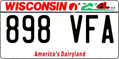 WI license plate 898VFA