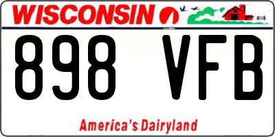 WI license plate 898VFB