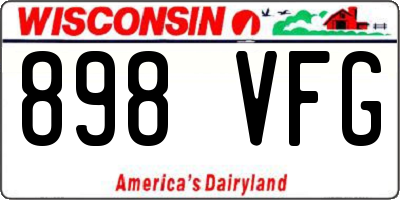 WI license plate 898VFG