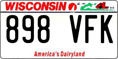 WI license plate 898VFK