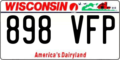 WI license plate 898VFP
