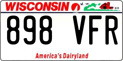 WI license plate 898VFR