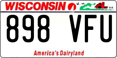 WI license plate 898VFU
