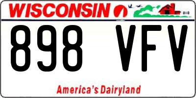 WI license plate 898VFV