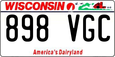 WI license plate 898VGC