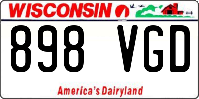 WI license plate 898VGD