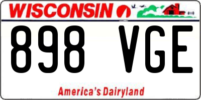 WI license plate 898VGE