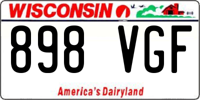WI license plate 898VGF