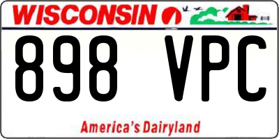 WI license plate 898VPC