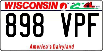 WI license plate 898VPF