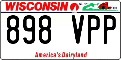 WI license plate 898VPP