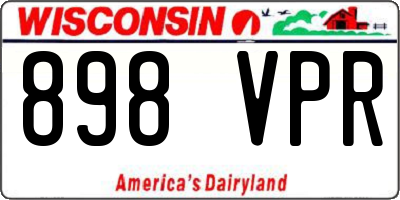 WI license plate 898VPR