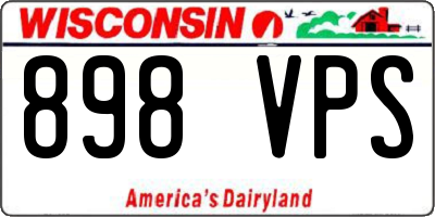 WI license plate 898VPS