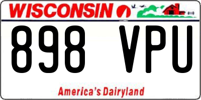 WI license plate 898VPU