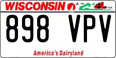WI license plate 898VPV