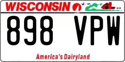 WI license plate 898VPW