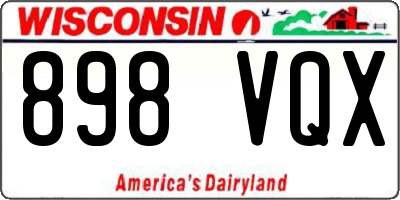 WI license plate 898VQX