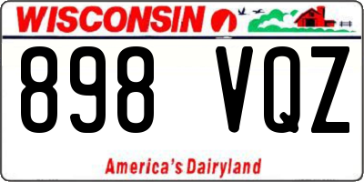 WI license plate 898VQZ
