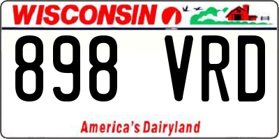 WI license plate 898VRD