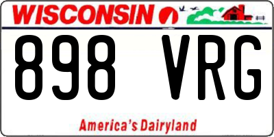 WI license plate 898VRG