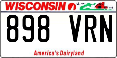WI license plate 898VRN
