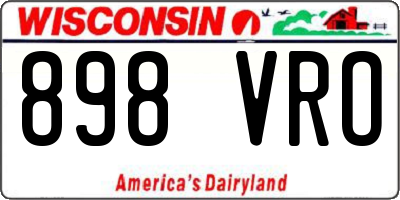WI license plate 898VRO