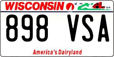 WI license plate 898VSA