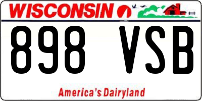 WI license plate 898VSB