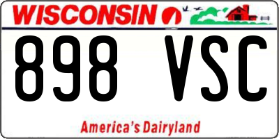 WI license plate 898VSC
