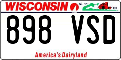 WI license plate 898VSD