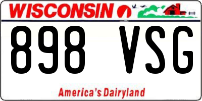 WI license plate 898VSG