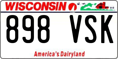 WI license plate 898VSK